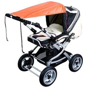 sunnybaby 11372 - Universeel zonnezeil voor kinderwagen en sportwagen | hoogste UV-bescherming UPF 50+ | verstelbaar | zonwering rolfunctie - kleur: terracotta | kwaliteit: Made in Germany