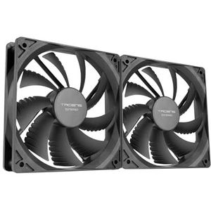 Tacens Anima AF12X2, Kit 2x 120mm Ventilatoren, Ultralichte Werking, FLUXUS-Lagers, Geoptimaliseerde Luchtstroom, Verstevigde Antivibratiestructuur, Efficiënte Thermische Prestaties, Zwart