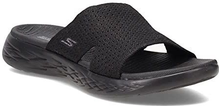 Skechers - On The Go 600 - Slippers - Zwart - Textiel - YogaFoam Voetbed