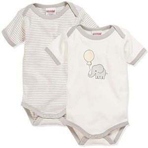 Schnizler Uniseks rompertje met korte mouwen, verpakking van 2 stuks, beige (naturel 2), 50/56 cm