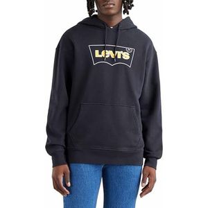 Levi's Heren T2 RELAXED GRAPHIC PO Hooded Sweatshirt, Outline BW Hoodie Caviar, XS