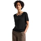 Street One - Blouse - Zwart - Dames - Met Lintdetail