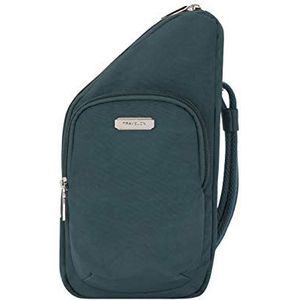 Travelon Anti-diefstal Essentials Compacte Crossbody Tas, Pauw, 5.25W x 10.5H x 1.5D