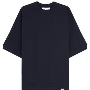 Seidensticker Studio Ronde hals sweatshirt oversized - oversized - gemakkelijk te strijken - ronde hals - korte mouwen - unisex - 100% katoen, donkerblauw, L