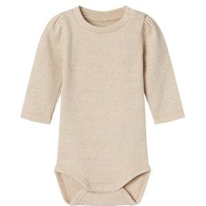 NAME IT Nbfsiclo Ls Body met lange mouwen voor babymeisjes, Gilded Beige, 56