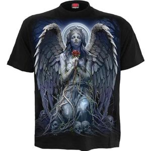 Spiral Grieving Angel T-shirt zwart M 100% katoen Basics, Everyday Goth, Gothic, Horror, Rock wear