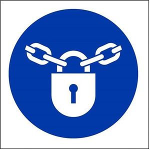 VSafety hangslot logo teken - 100mm x 100mm - Zelfklevende Vinyl