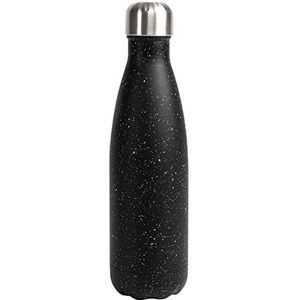 Sagaform Unisex – volwassenen 5018317 Nils stalen fles zwart/wit 12/24H, 50cl, 7x26 cm