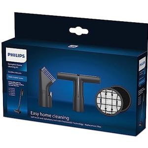 Philips Cordless VC 7000 & 8000 Series Original Home Cleaning Kit, Zachte borstel, stoffeerder met LED, schuimfilter & inlaatfilter met frame, voor XC7053, XC7055, XC7057, XC8055, XC8057 (XV1685/01)