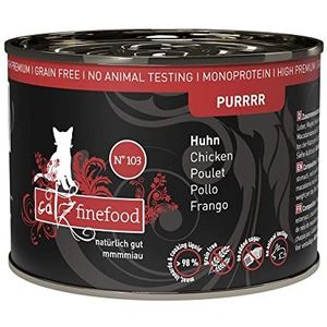 catz finefood Purrrr Kip Monoprotein kattenvoer nat N° 103, voor voedingsgevoelige katten, 70% vleesgehalte, 6 x 200 g blik