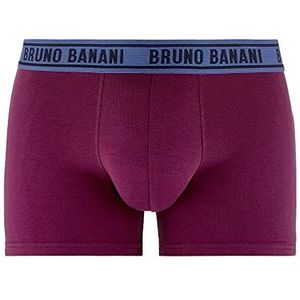 bruno banani Heren Shorts Vino Boxershorts, wijnrood/blauw, M