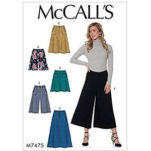 Mccall's Patterns 7475 E5, Misses Rokken, Shorts en Culottes, Maten 14-22, Tissue, Multi-Colour, 182 x 274 cm
