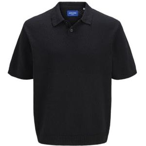 JACK & JONES Jorparos Knit SS Polo voor heren, zwart, XS
