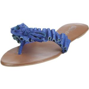 Buffalo London 308-13338-1 TUMBLE LEATHER BLACK 01 107996 damessandalen/teenslippers, blauw 08, 42 EU