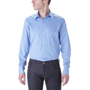 G-Star Overhemd met lange mouwen, recht/normaal, eenkleurig, heren, Blauw, M
