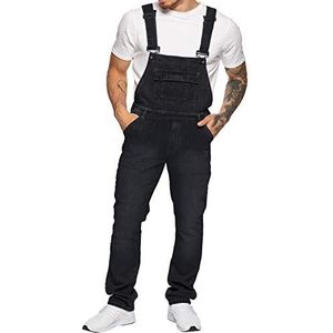 Enzo Heren Ezd390 Ven Denim Dungarees Overalls,, zwart, 38