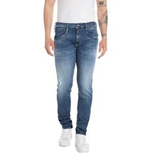 REPLAY - Slim Fit Jeans - Aged Eco - Blauw - GOTS-gecertificeerd Katoen