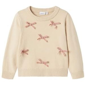 NAME IT Girl gebreide trui met lange, zoemer zand, 92