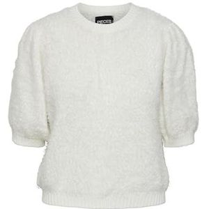 Pcfee Ss O-hals Knit, cloud dancer, M