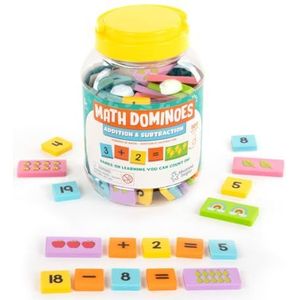 Learning Resources Rekendomino's - Optellen & Aftrekken, vanaf 3 jaar, rekenspelletjes voor kinderen, getallen, domino's met bewerkingen en plaatjes, rekenhulpmiddelen, dominospel