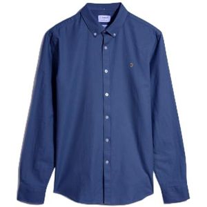 Farah Brewer Casual overhemd voor heren, Blauwe pioen, S