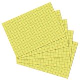 herlitz Indexkaart A6, geruit, geel, 100 stuks