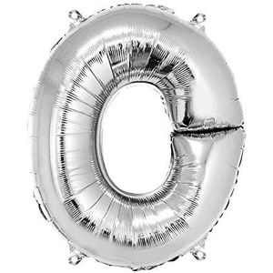 Rayher 87056606 letter O party-/letter-/folieballon, zilver, 40 cm hoog, XXL, om te vullen met lucht, voor verjaardag, bruiloft en co