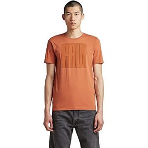 G-STAR RAW Heren Typograhy RAW Slim T-Shirt, Brown (Autumn Leaf 36-8847), XL