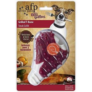 afp all for paws 30227/3237 BBQ Grillers - Grilled T-Bone - hondenspeelgoed van thermoplastisch rubber (TRP) met kippengeur