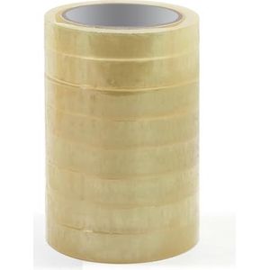 Waytex 930925 kantoortape, transparant, glanzend, hoge kleefkracht, breedte 19 mm, rol 66 m, professionele kwaliteit, dikte 50 micron - pack of 8