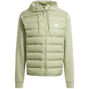 adidas Heren Essentials Hybrid Down Hooded Jacket, tent green, XL