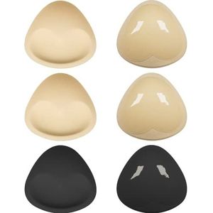 TopBine BH-pads, beha-bekleding, uitneembare sportbeha-pads, gebruikt voor badmode en bikini's, Stijl 2 (2 beige 1 zwart), M