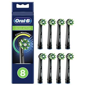 Oral-B Cross Action Elektrische tandenborstel, 8 stuks, geschikt voor brievenbussen, zwart