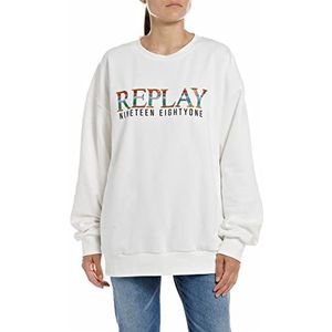 Replay Dames W3638D Sweatshirt, 707 crème, L, 707 crème, L