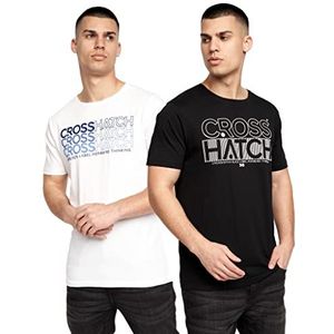 Crosshatch - Heren Casual Multipack T-shirts met korte mouwen, Arnio/Zwart-wit, L