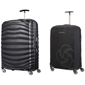 Samsonite Lite-Shock Spinner Case 75 cm, 98.5 L, Zwart & Samsonite Global Travel Accessories opvouwbare bagagehoes, zwart (zwart), L/M