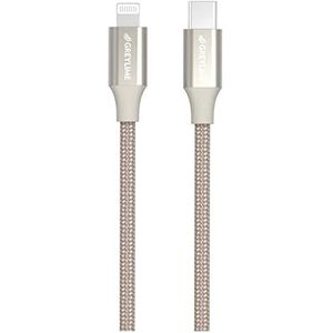 GreyLime USB-C-naar-MFi-Lightning-gevlochten kabel voor iPhone en iPad beige 2 m / 6,6 ft