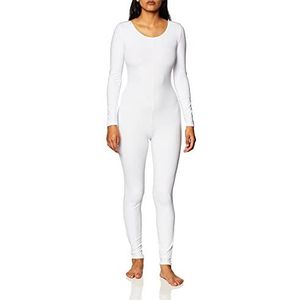 Capezio Unitard met lange mouwen voor dames, Wit, M