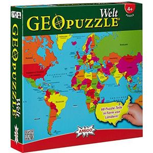 Geo Puzzle - Welt: AMIGO - Kinderspiel / 68 Puzzle-Teile (66 x 31,5 cm) in Form von Ländern