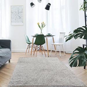 mynes Home Shaggy tapijt hoogpolig grijs/zacht modern pastel eenkleurig design/soft touch/woonkamer slaapkamer / 160x230 cm