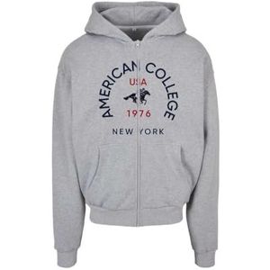 American College Sweatshirt met ritssluiting, grijs, maat 16 jaar, model AC10, 100% katoen, Grijs, 16 Jaar