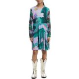 Aquarel - Tule Jurk - Lange Mouwen - Bloemenprint - Kort