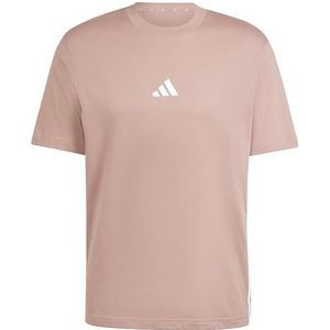 adidas Heren ESSENTIAL THREE STRIPES SINGLE JERSEY TEE, warm clay/white, XS