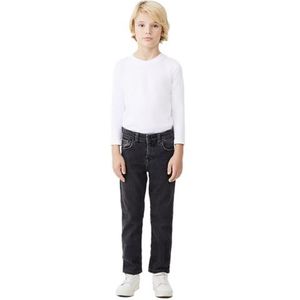 LTB Jeans Jongens-jeansbroek Rafiel B rechte gemiddelde taille met ritssluiting in donkergrijs - maat 122 cm, Black Olive Wash 54164, 122 cm