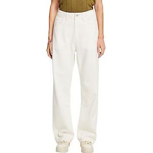 ESPRIT Keperbroek met wijde pijpen, 100% katoen, off-white, 26W