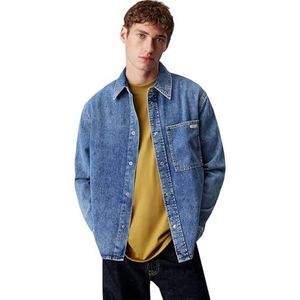 Calvin Klein Jeans Heren regular denim overhemd J30J326561 L/S overhemd, denim (denim light), L, Denim (Denim Licht), L