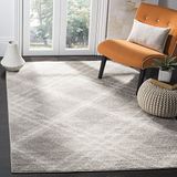 Safavieh Adirondack Collection, ADR129B tapijt, modern ruitpatroon, 120 x 180 cm, lichtgrijs / ivoor
