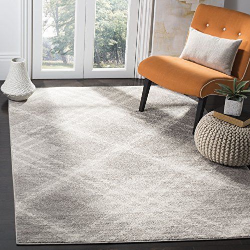 Safavieh Adirondack Collection, ADR129B tapijt, modern ruitpatroon, 120 x 180 cm, lichtgrijs / ivoor