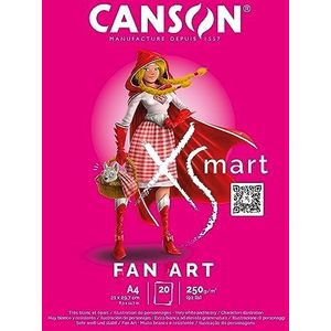 CANSON XSmart Tekenpapier, wit, glad, 250 g/m², lange zijde, A4-21 x 29,7 cm, wit, 20 vellen