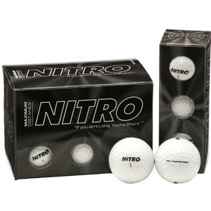 Nitro Maximale afstand golfballen (12 stuks) – wit.